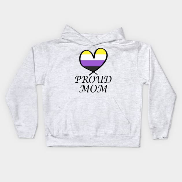 Proud Mom LGBT Gay Pride Month Nonbinary Flag Kids Hoodie by artbypond